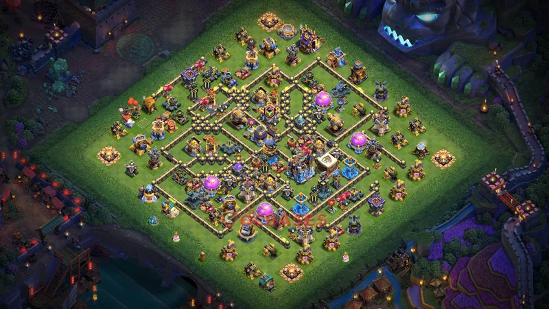 Town Hall 18 Base -farming – Layout id: rloo3 base layout