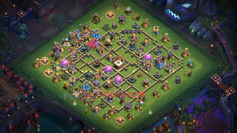 Town Hall 18 Base -trophy – Layout id: sx2wz base layout