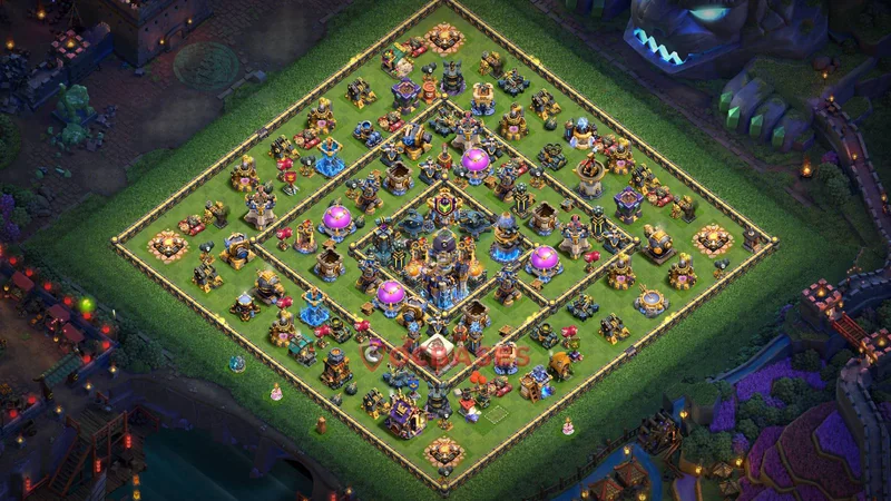 Town Hall 18 Base -farming – Layout id: oy32w base layout