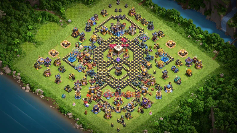Town Hall 18 Base -trophy – Layout id: x9psf base layout