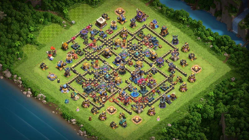 Town Hall 18 Base -farming – Layout id: exc06 base layout