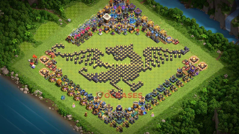 Town Hall 18 Base -fun – Layout id: j1qws base layout