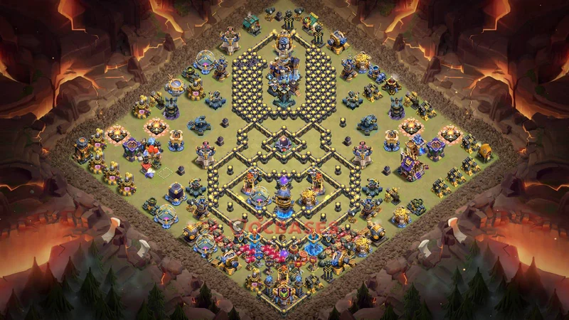 Town Hall 18 Base -war – Layout id: o4fx4 base layout