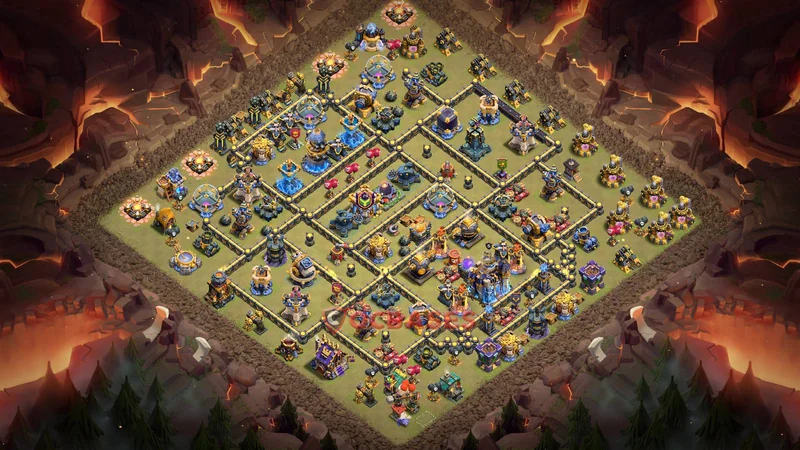 Town Hall 18 Base -war – Layout id: td6wx base layout