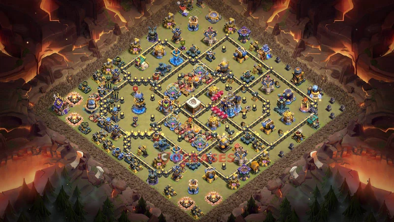 Town Hall 18 Base -war – Layout id: bir28 base layout