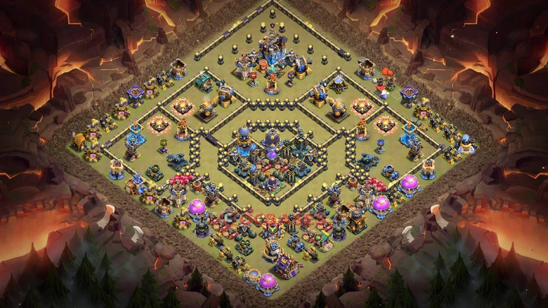 Town Hall 18 Base -war – Layout id: khxh8 base layout