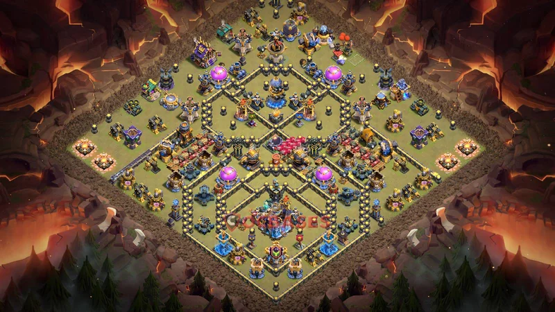 Town Hall 18 Base -war – Layout id: lfa4c base layout