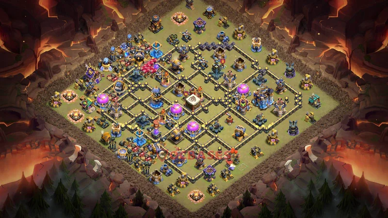 Town Hall 18 Base -war – Layout id: z9ry5 base layout