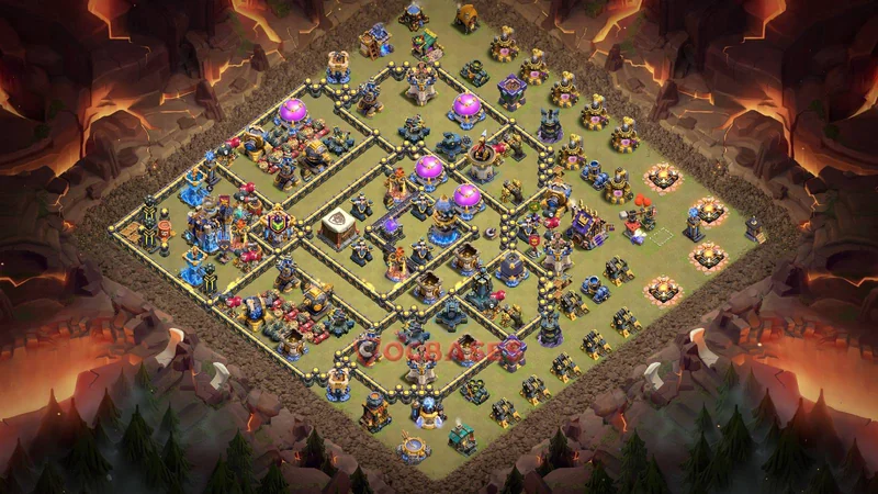 Town Hall 18 Base -war – Layout id: yon1z base layout