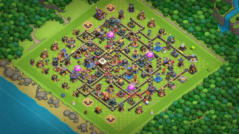 Town Hall 18 Base -farming – Layout id: vnawk base layout