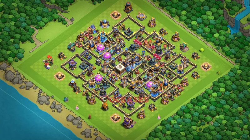 Town Hall 18 Base -farming – Layout id: dxfl8 base layout
