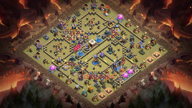 Town Hall 18 Base -war – Layout id: s4o1m base layout