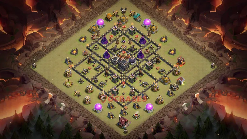 Town Hall 9 Base -war – Layout id: lj64b base layout