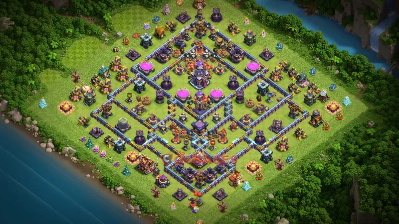 Town Hall 15 Base -hybrid – Layout id: tck0h base layout