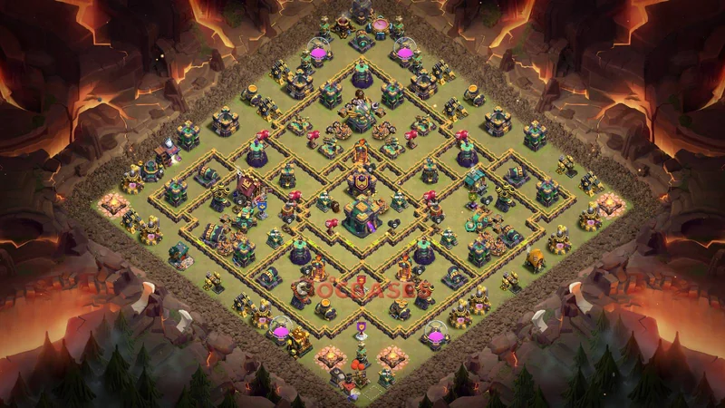 Town Hall 14 Base -war – Layout id: hd25j base layout