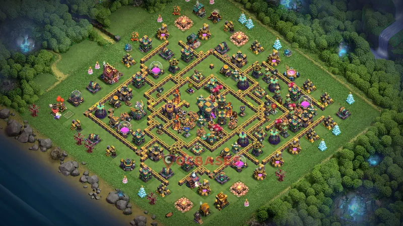 Town Hall 14 Base -trophy – Layout id: zjp1e base layout