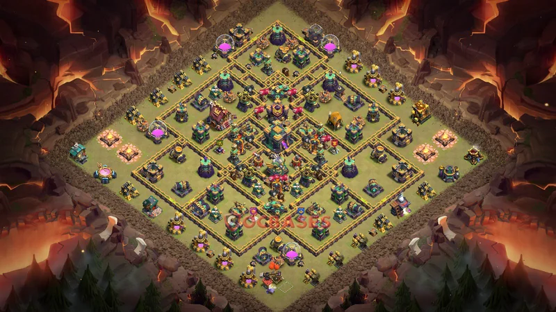 Town Hall 14 Base -war – Layout id: 4eqd3 base layout