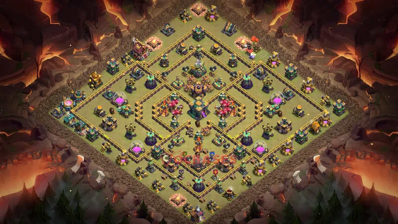 Town Hall 14 Base -war – Layout id: khajq base layout