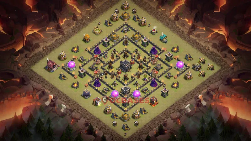 Town Hall 9 Base -war – Layout id: 4ka0n base layout