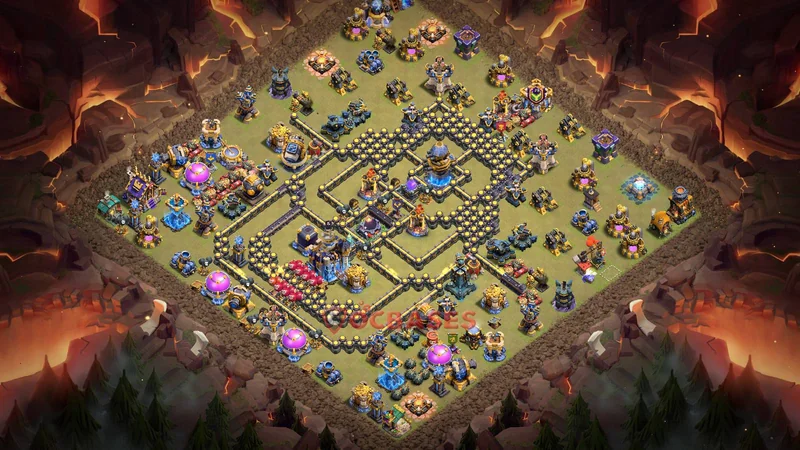 Town Hall 18 Base -war – Layout id: a0oau base layout