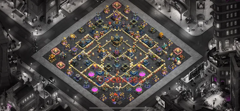 Town Hall 17 Base -war – Layout id: isl6b base layout