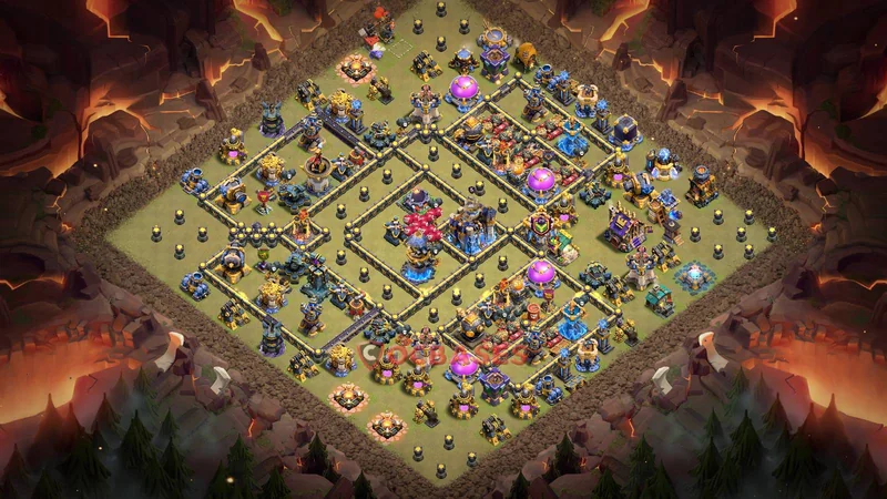 Town Hall 18 Base -war – Layout id: e4iu2 base layout