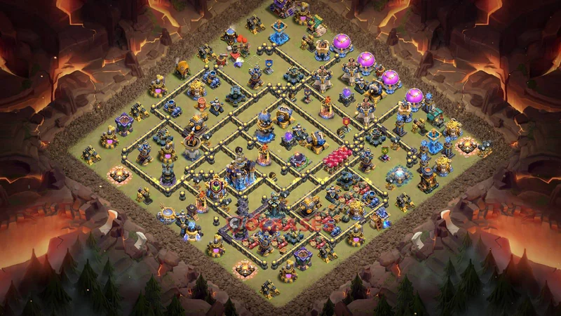 Town Hall 18 Base -war – Layout id: 2et4t base layout