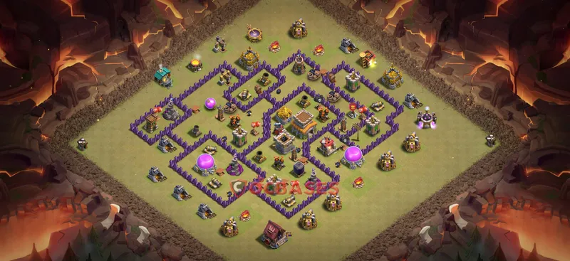 Town Hall 8 Base -war – Layout id: qktff base layout