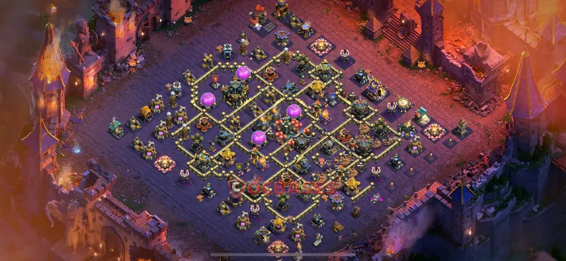 Town Hall 17 Base -war – Layout id: 2wnql base layout, image 1