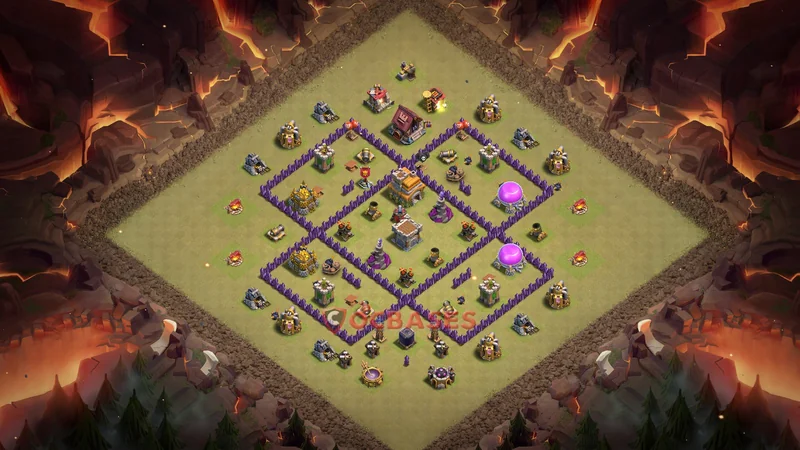 Town Hall 7 Base -war – Layout id: gxd88 base layout