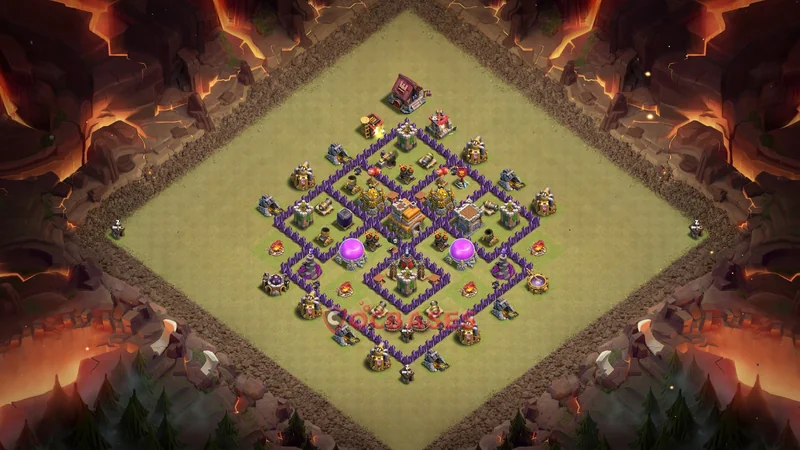 Town Hall 7 Base -war – Layout id: xx5rm base layout