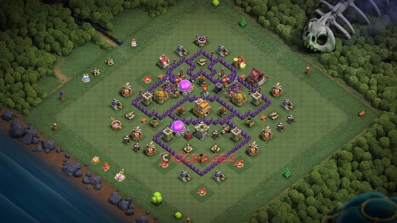 Town Hall 7 Base -hybrid – Layout id: 2c9dj base layout