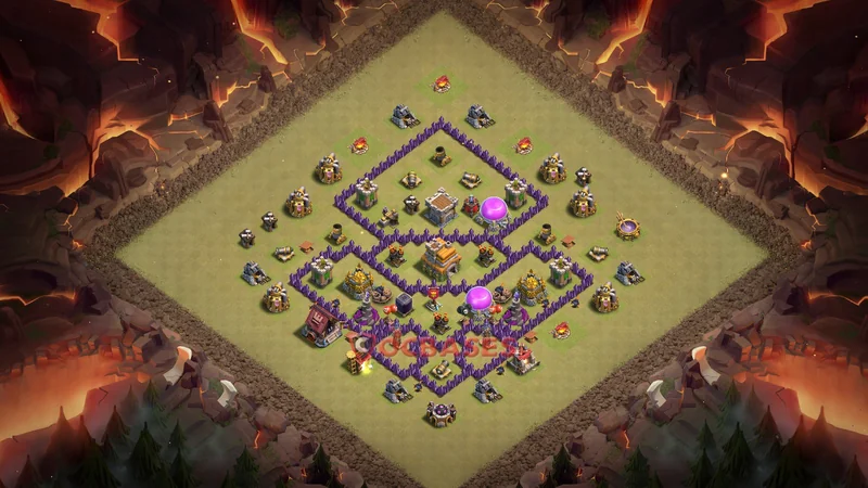 Town Hall 7 Base -war – Layout id: 55nns base layout
