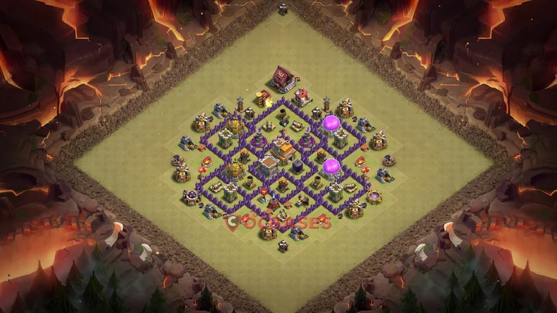 Town Hall 7 Base -war – Layout id: xy04t base layout