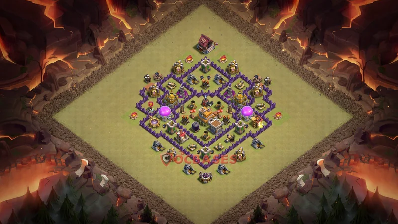 Town Hall 7 Base -war – Layout id: fk3w6 base layout