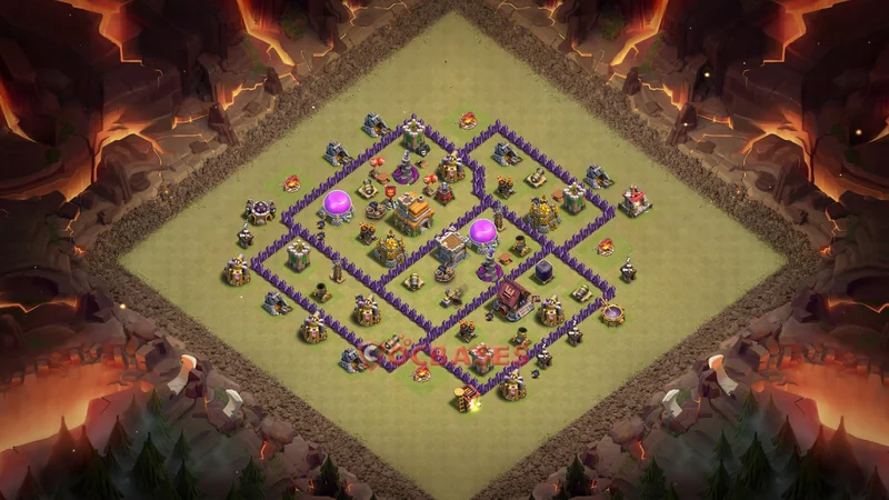 Town Hall 7 Base -war – Layout id: 3hh7r base layout