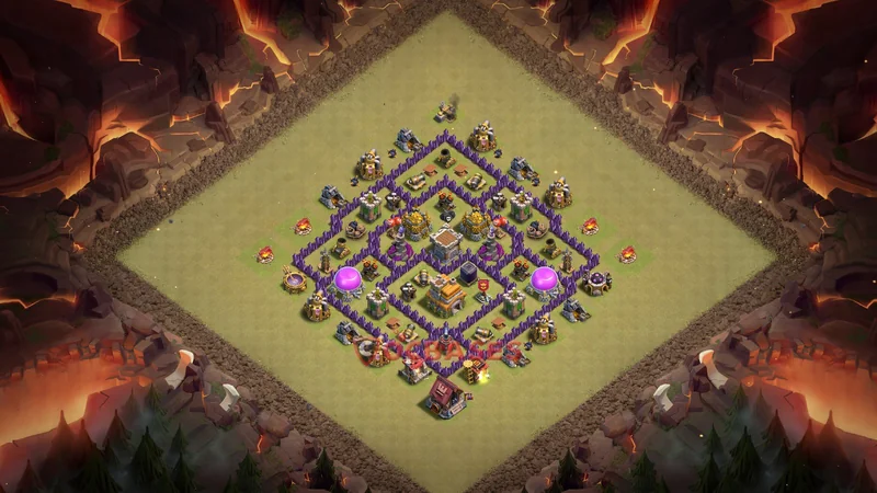 Town Hall 7 Base -war – Layout id: qfhg7 base layout