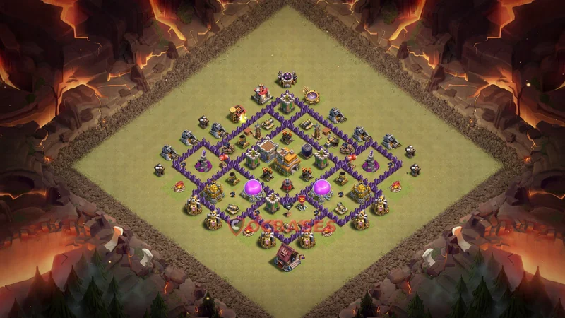 Town Hall 7 Base -war – Layout id: z9gv5 base layout