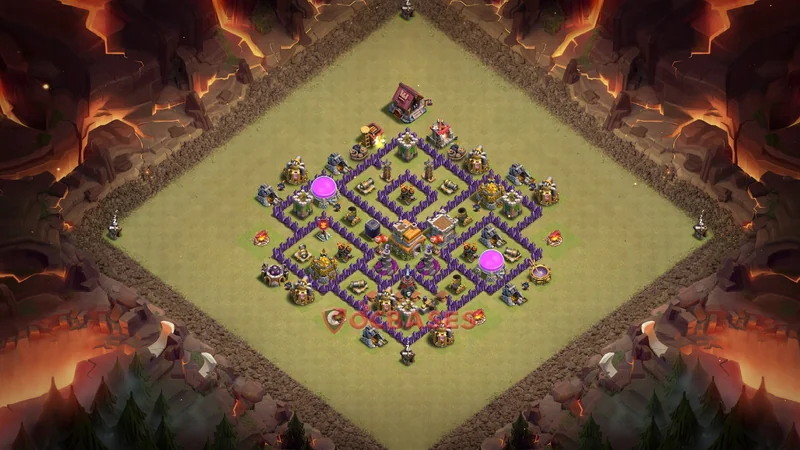 Town Hall 7 Base -war – Layout id: t0t48 base layout