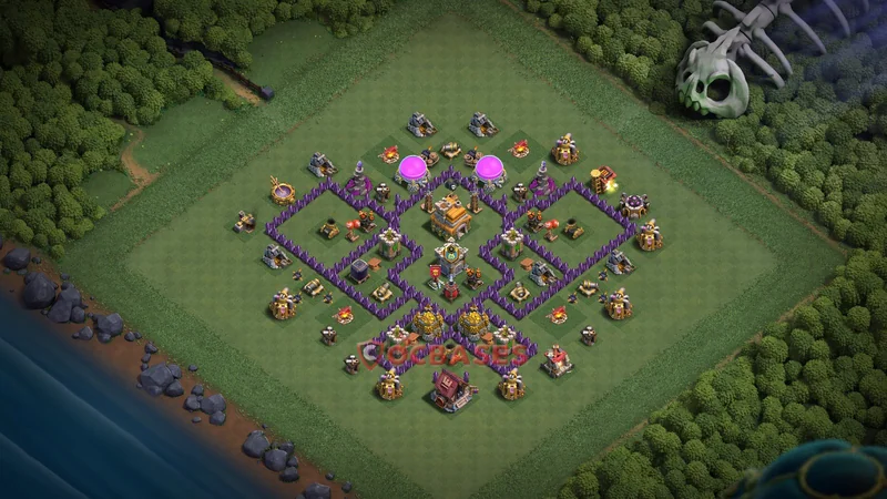 Town Hall 7 Base -trophy – Layout id: 06kur base layout