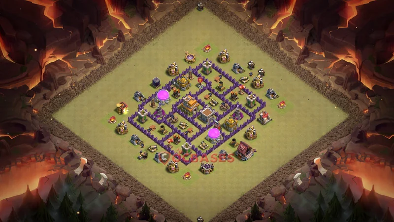 Town Hall 7 Base -war – Layout id: ria01 base layout