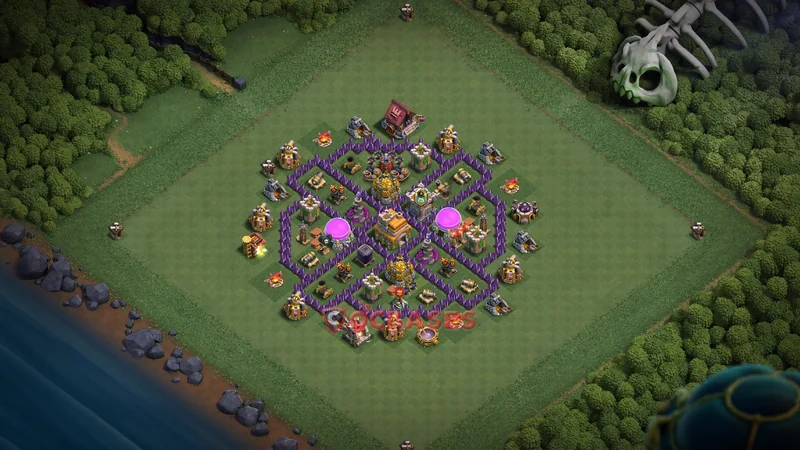 Town Hall 7 Base -hybrid – Layout id: ml11f base layout