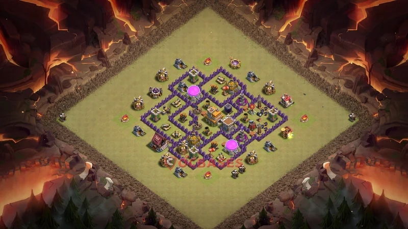 Town Hall 7 Base -war – Layout id: 2aal1 base layout
