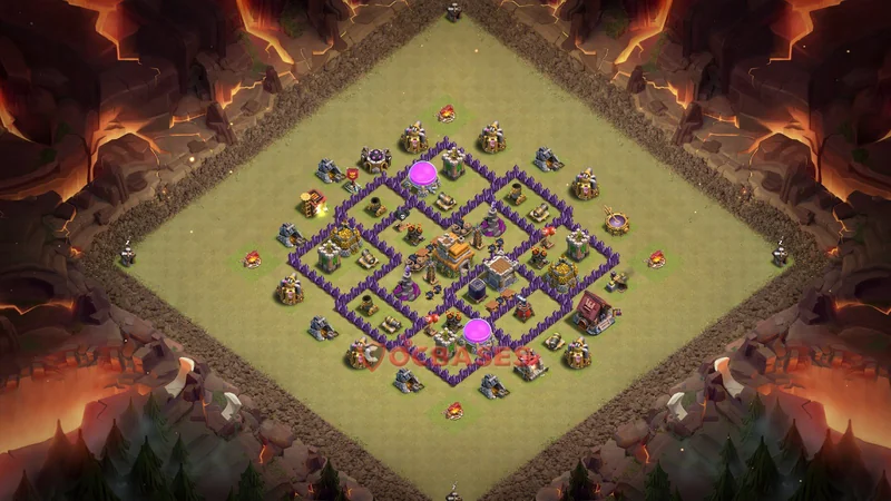 Town Hall 7 Base -war – Layout id: 20v47 base layout