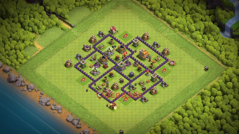 Town Hall 7 Base -hybrid – Layout id: 4qoxp base layout