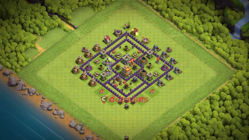 Town Hall 7 Base -trophy – Layout id: rzrse base layout