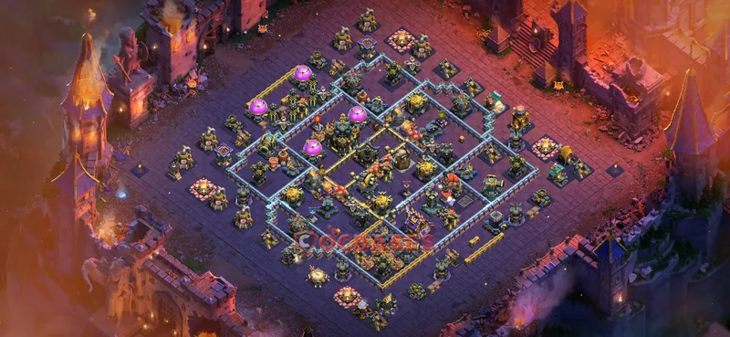 Town Hall 17 Base -war – Layout id: oe60g base layout, image 2