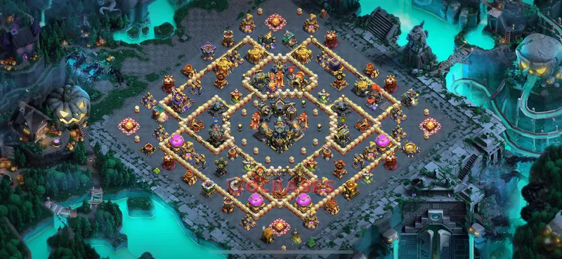 Town Hall 17 Base -hybrid – Layout id: wpvb6 base layout