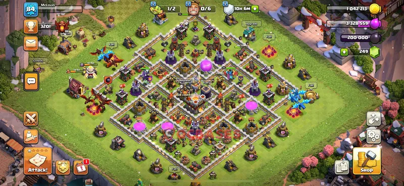 Town Hall 11 Base -hybrid – Layout id: v3j4d base layout