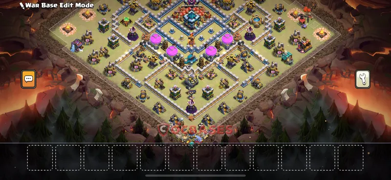 Town Hall 13 Base -war – Layout id: rl769 base layout, image 1